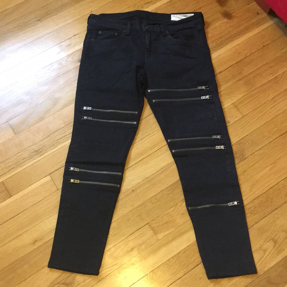 Rag and bone black with gold zippers